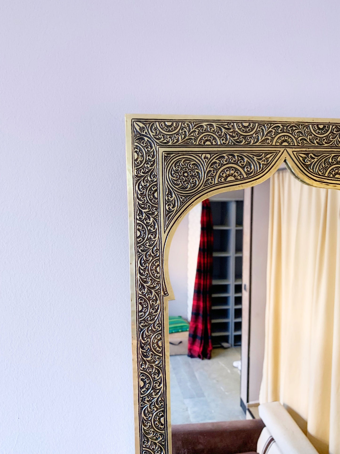 Handmade Moroccan Arch Brass Mirror