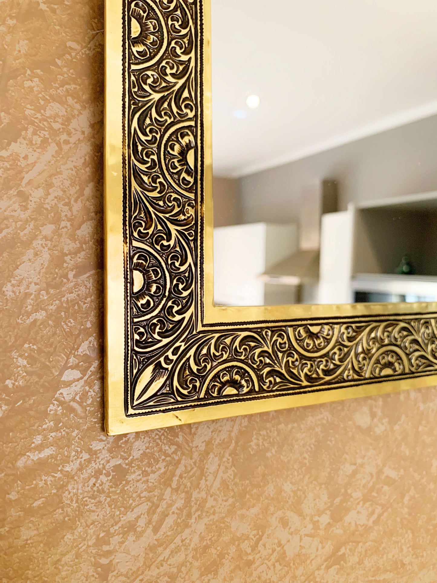 Handmade Moroccan Arch Brass Mirror