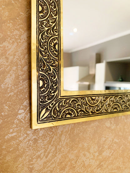 Handmade Moroccan Arch Brass Mirror