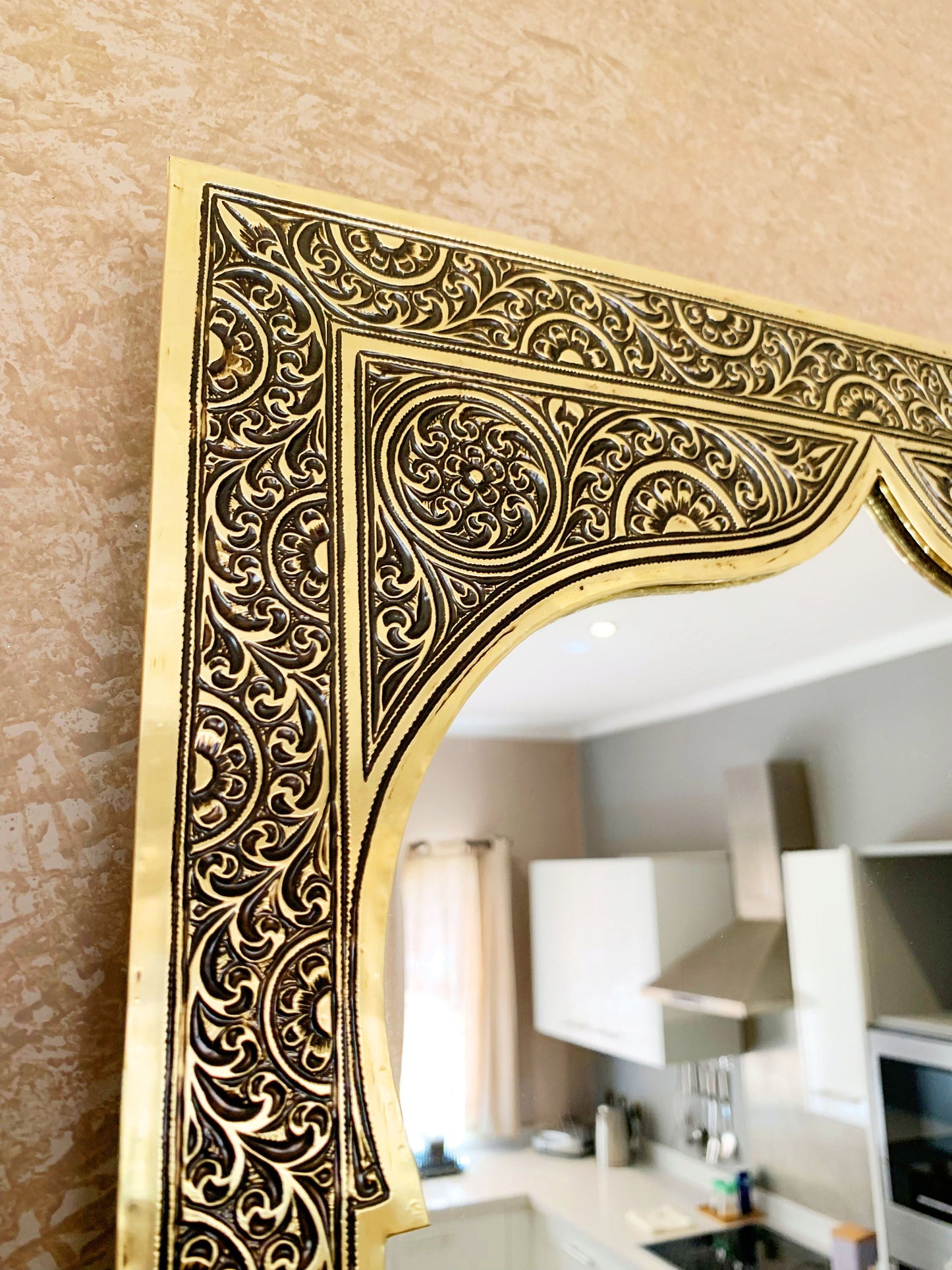 Handmade Moroccan Arch Brass Mirror