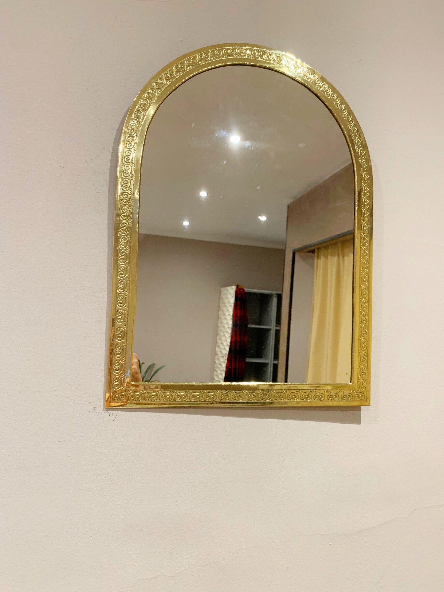 Gold Frame Mirror - Moroccan Brass Arch