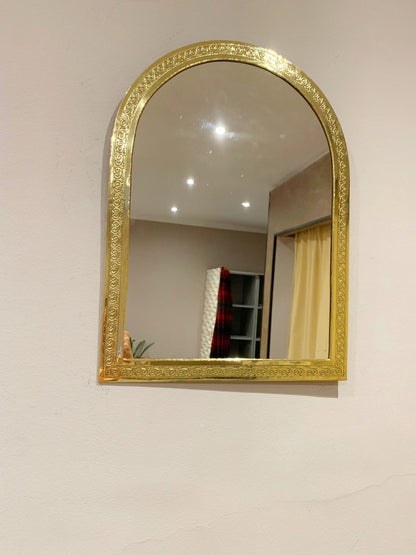 Gold Frame Mirror - Moroccan Brass Arch
