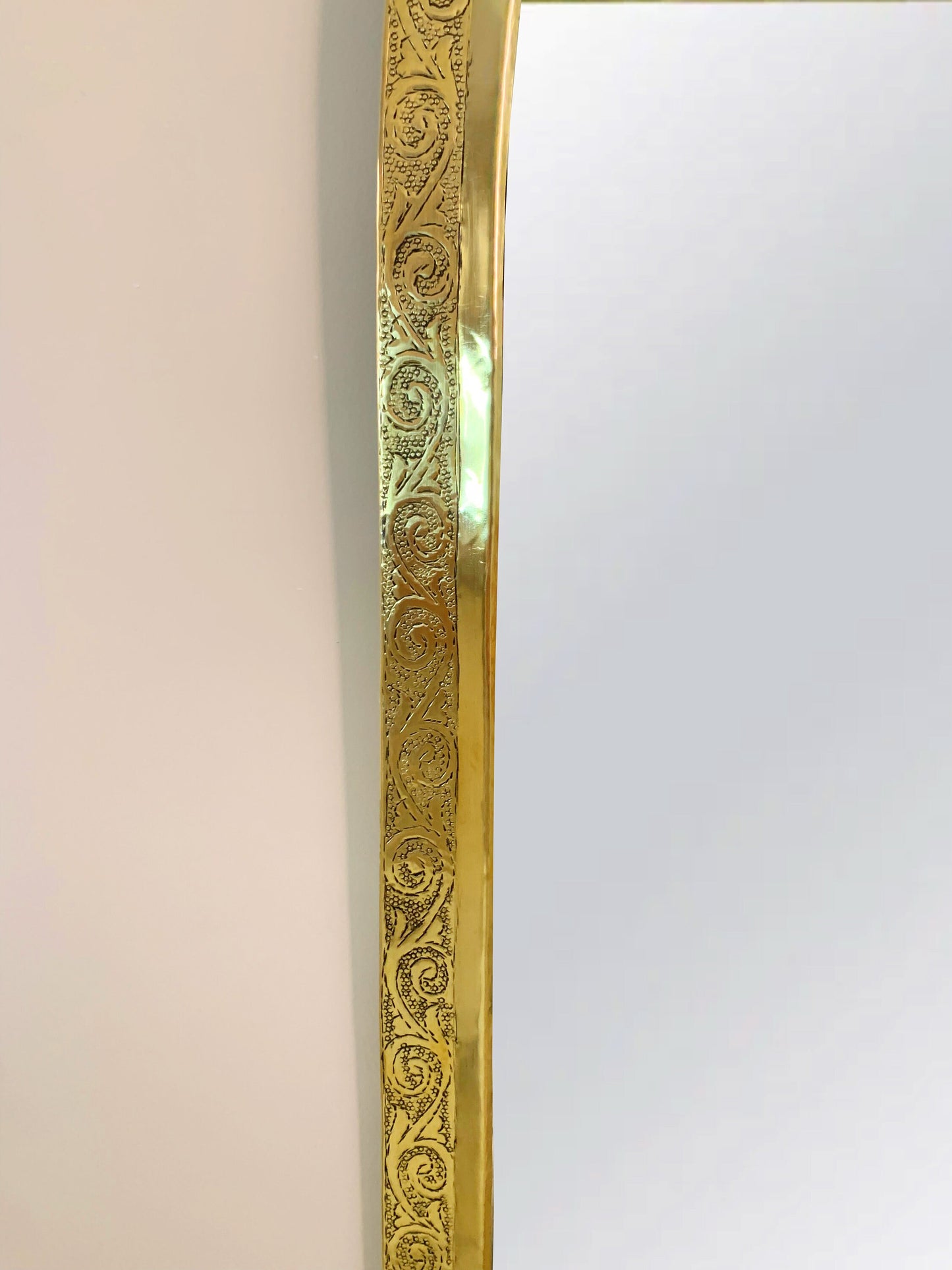 Miroir gravé à la main - Miroir en arc en laiton