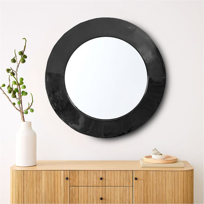 Gold Round Wall Mirror - Handmade Brass Bathroom Mirror