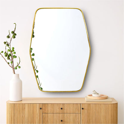 Espejo hexagonal de latón - Espejo de baño