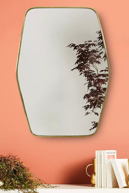 Espejo hexagonal de latón - Espejo de baño