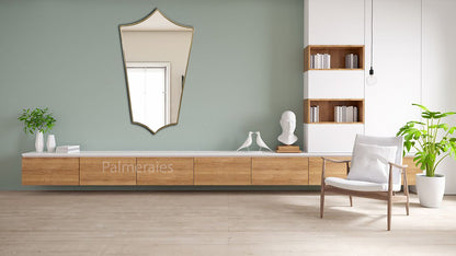 Italian Brass Frame Wall Mirror - Antique Brass - Unlacquered Brass