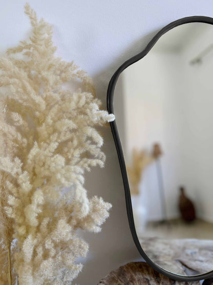 Black Frame Italian Mirror - Shield Brass Mirror