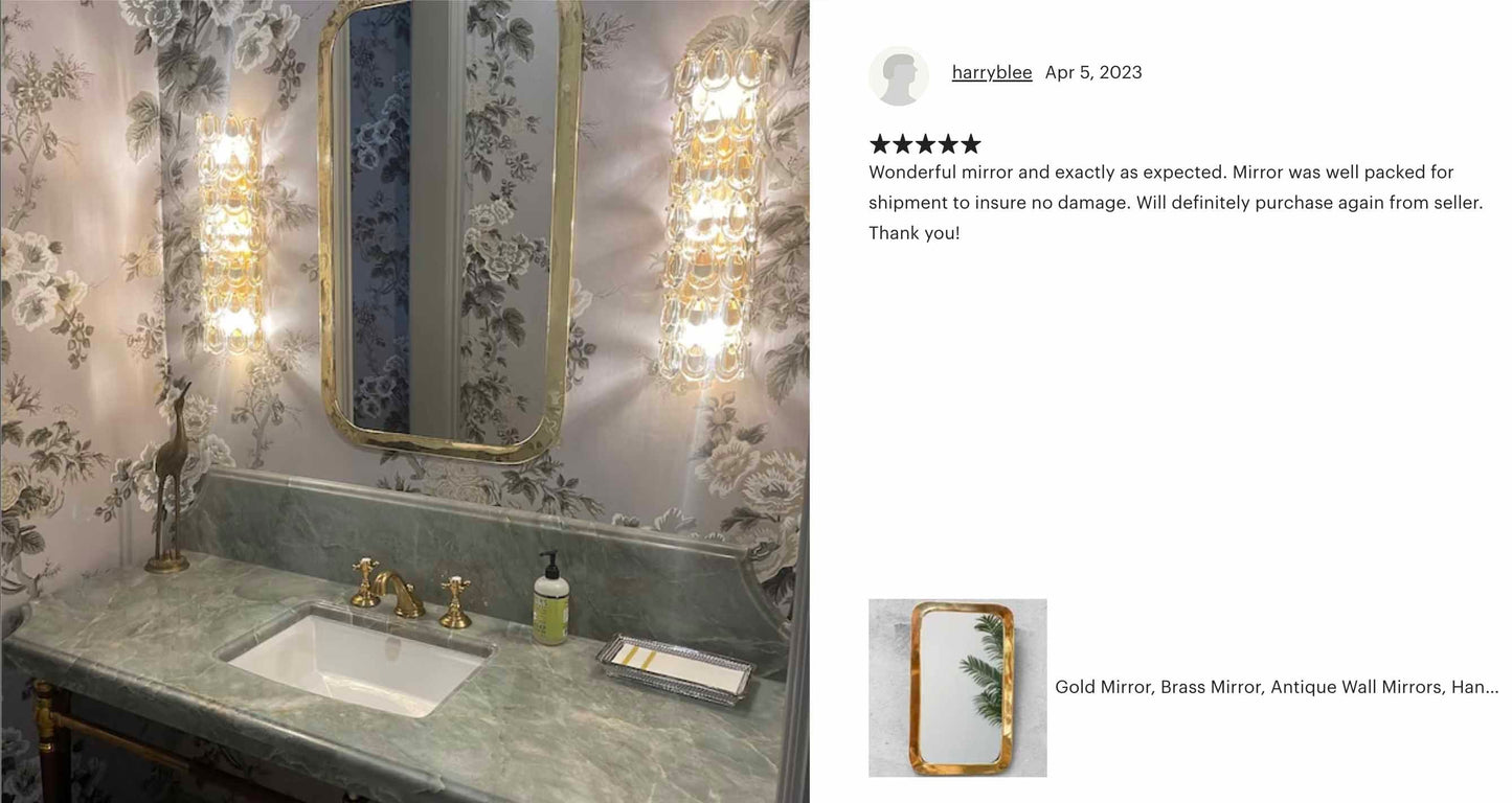 Vintage brass mirror