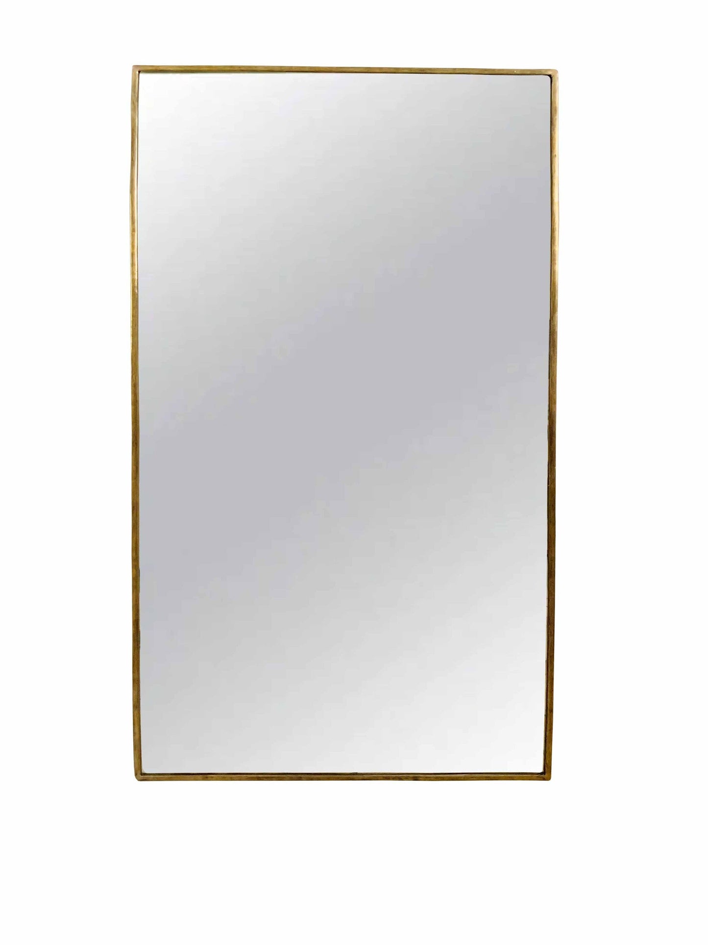 a gold framed mirror on a white wall