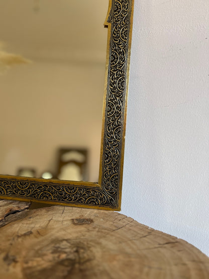 Moroccan Engraved Brass Wall Mirror