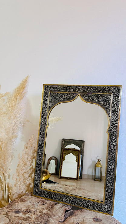Moroccan Engraved Brass Wall Mirror