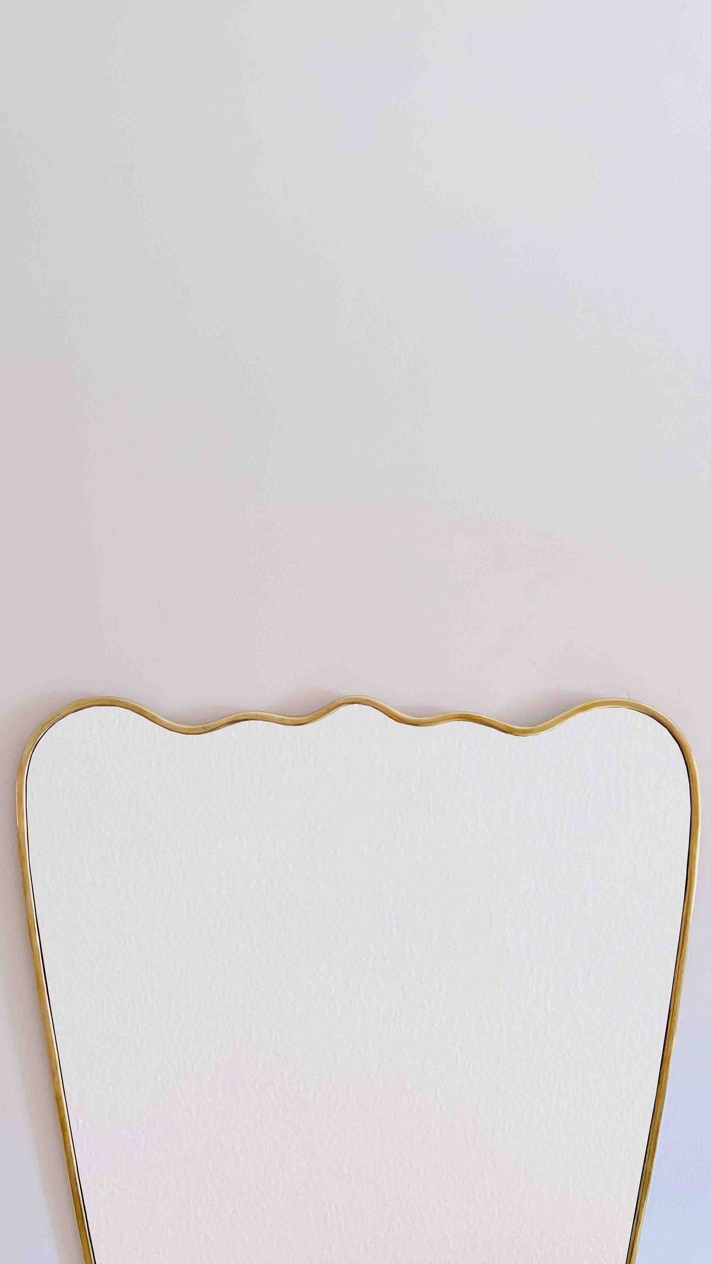 Italian Wavy Brass Mirror - Antique Metal Frame Mirror