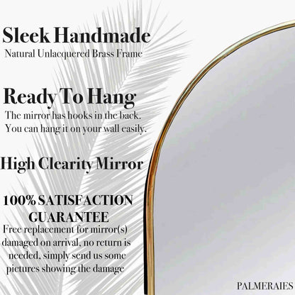 Black Framed Mirror, Asymmetrical Mirror, Irregular Brass Wall Mirror